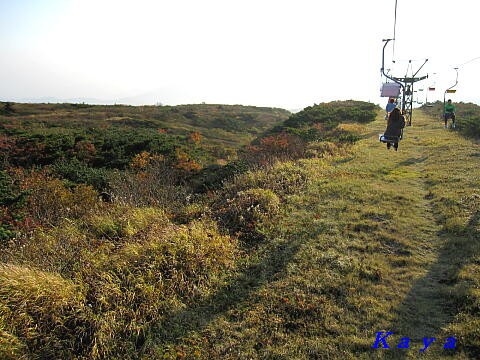 蔵王のお釜と蔵王山登山 ９ 蔵王刈田リフトで下山 11年10月 福島 宮城 山形の旅 54 おくのみち 東北地方 北海道の旅