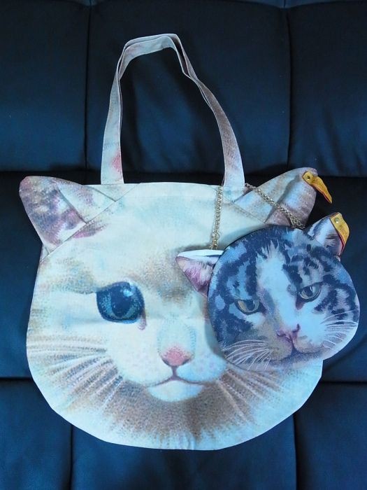 ムチャチャ←→あちゃちゅむ♪白ねこトート&黒ねこミニバッグ