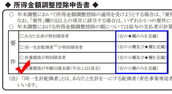 基礎控除申告書兼配偶者控除等申告書兼所得金額調整控除申告書の書き方 令和2年 5 年末調整の書き方