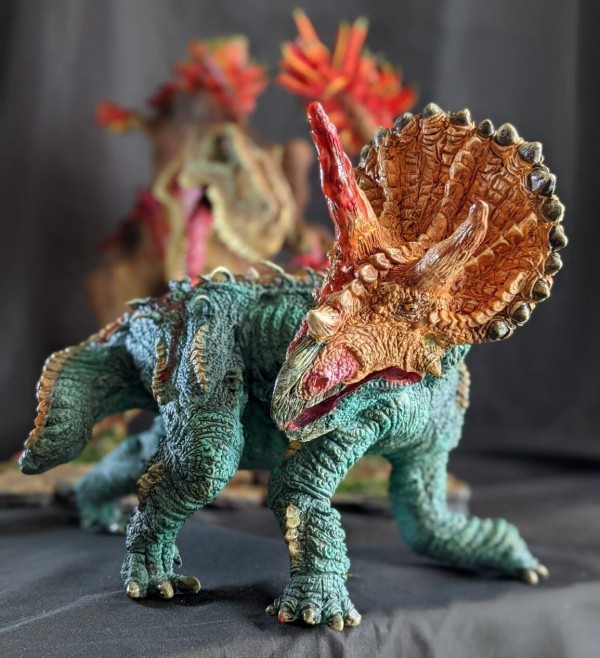 両雄激突（ジオラマベース付）ティラノサウルVSトリケラトプス