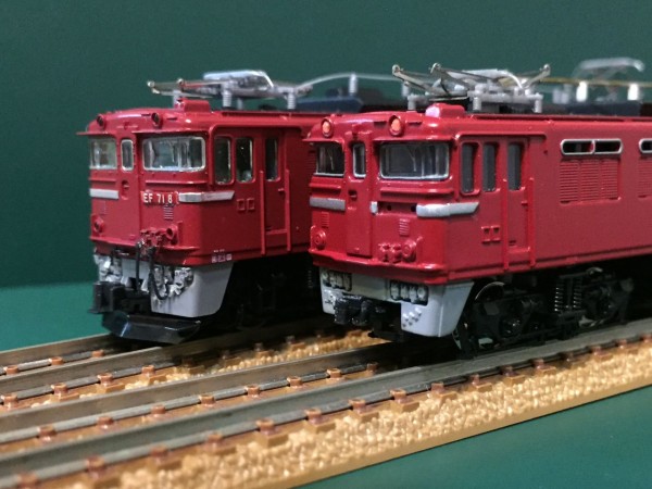 新規入線車両（マイクロエース 50系客車「海峡号」より）と「ED78形