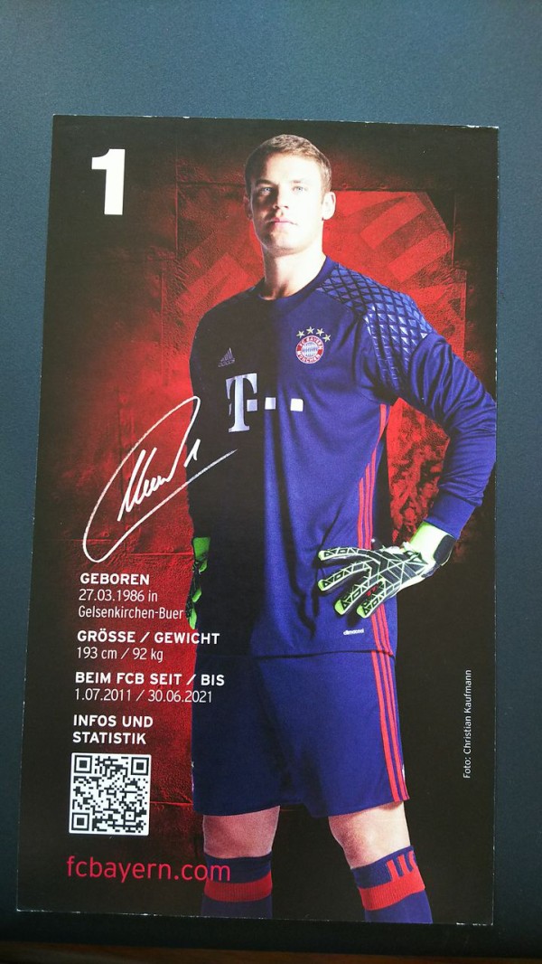 オートグラフカードが届いた！PART8-バイエルン・ミュンヘン 2016/17編
