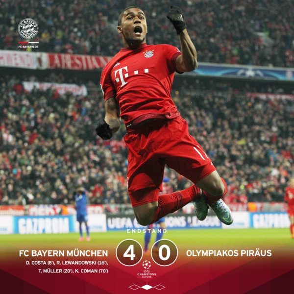 CL・GS 第5節 バイエルン・ミュンヘン vs オリンピアコスFC 2015.11