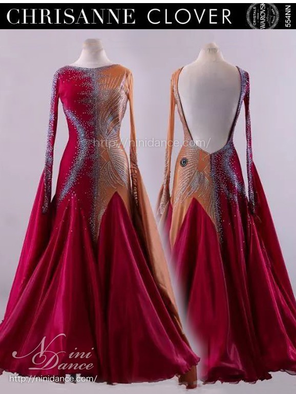 赤 ビーズ装飾 社交ダンスドレス Mサイズ新品 【公式通販】