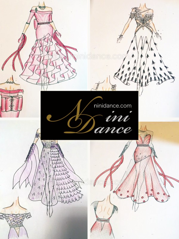 N001☆日本ブランド「NiniDance」のオーダードレス : 社交ダンスウェア