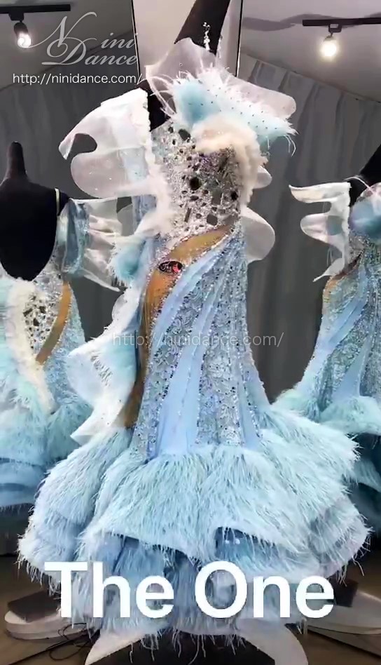 超高品質で人気の D931惚れる水色マーメイドラインの人魚姫モダンドレス : 社交 社交ダンス