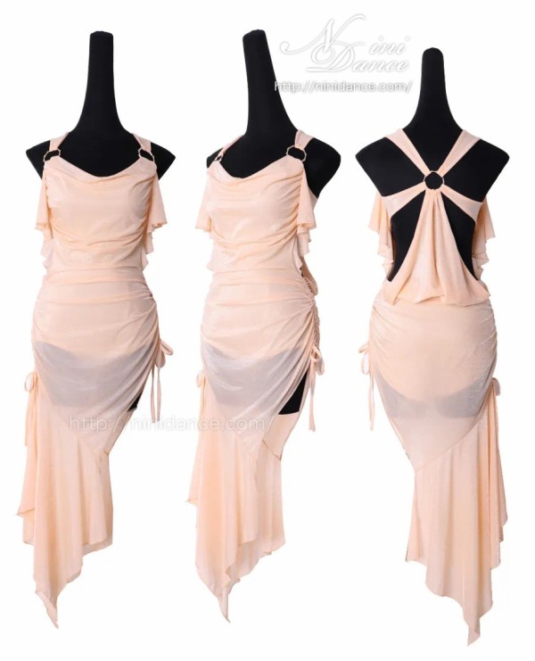 LP059シャーリング入りドレープが美しいラテンドレス(多色) : 社交