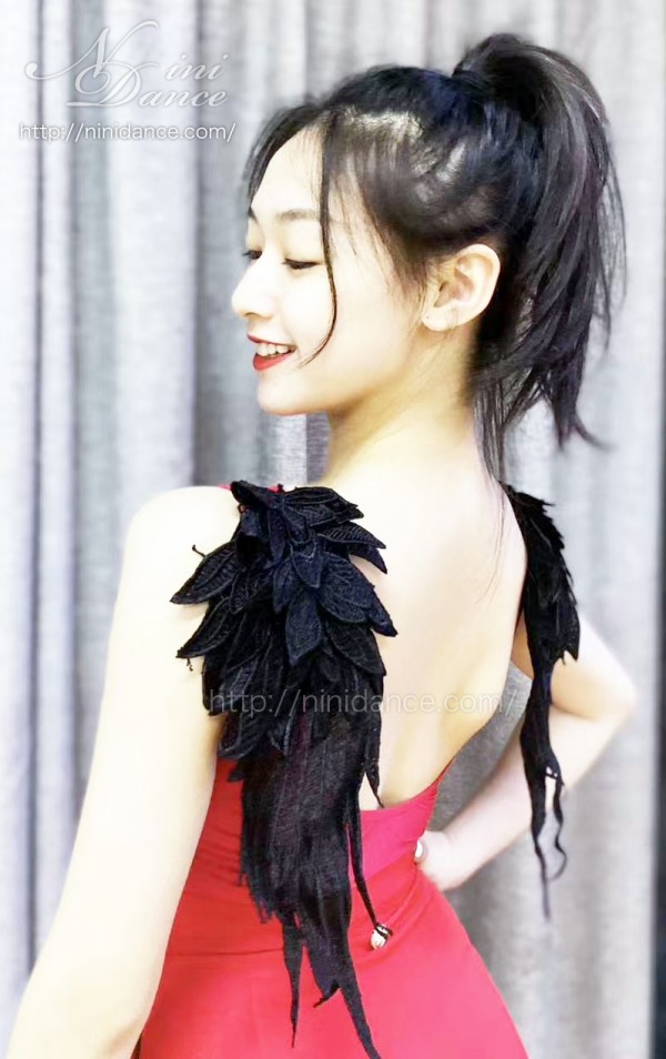 羽根付きホワイトドレス T046天使の羽根付き多色展開レオタード : 社交ダンスウェアNiniDance