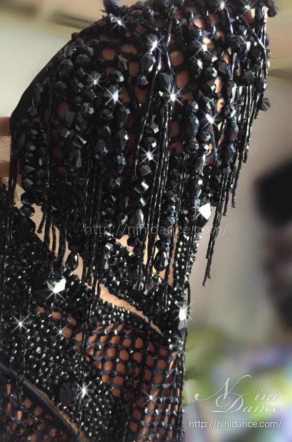 モノトーンのラテンドレス 3L-00163 タカダンス ラテンドレス ｜社交ダンス ラテン