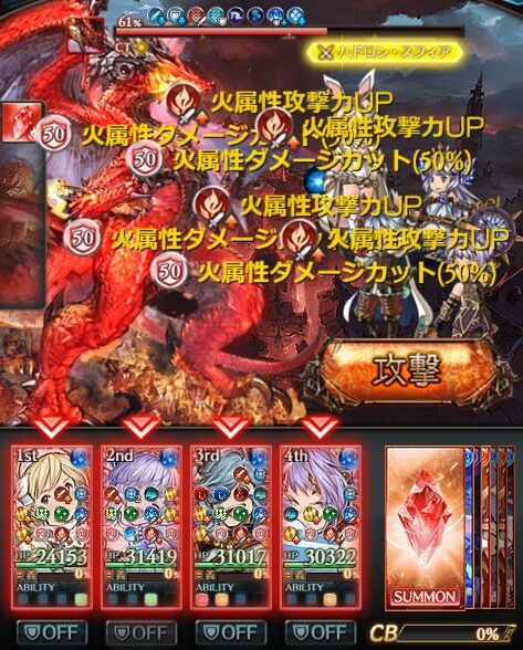 グラブル 火の六竜 ウィルナス 攻略について 六竜討伐戦 朱 について まとめ