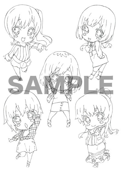 Shirobako プールで遊ぶ5人の水着イラストも 円盤の店舗特典イラストの線画が公開 にわか速報