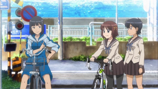 南鎌倉高校女子自転車部 4話 感想 水泳部の先輩と自転車坂道対決 膝は大丈夫なんですかね にわか速報