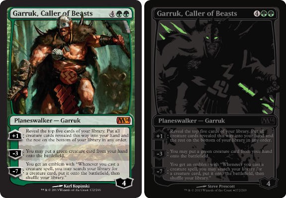 英語版 M14-EN172 Garruk, Caller of Beasts 獣の統率者、ガラク (緑