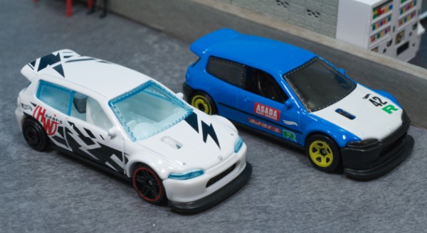 ホットウィールカスタム シビック EG6 v☆自作アルミリム☆深