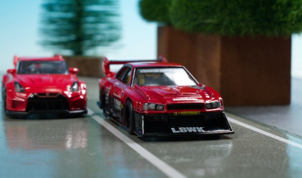 ホットウィール 日産 スカイライン LBWK スーパーシルエット R34 50！ リバティーウォークの「スーパーシルエットスカイライン」など