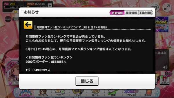 デレステ 18年8月 第24期sssボーダー 本田未央ちゃん応援まとめ速報