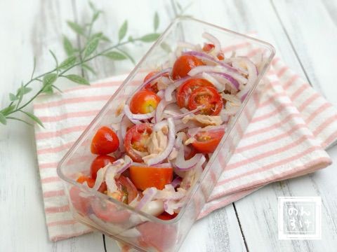 レシピ ミニトマトとアーリーレッドのツナマリネ のんすけのおいしいくらしと簡単オシャレシピ