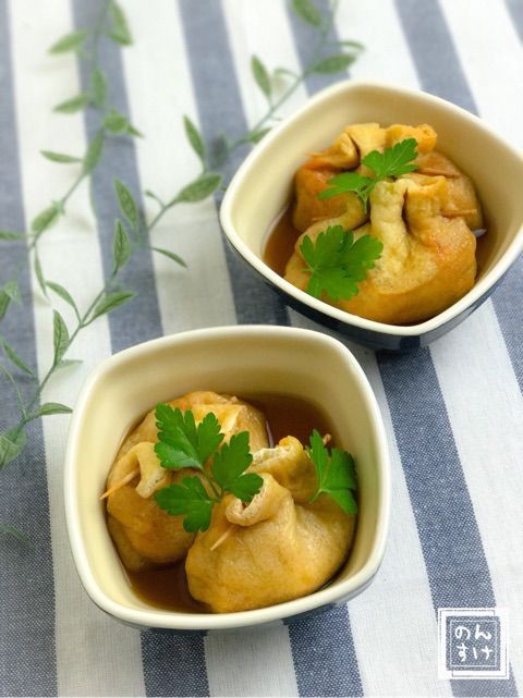 レシピ 電子レンジで簡単 納豆キムチの油揚げの巾着包み のんすけのおいしいくらしと簡単オシャレシピ