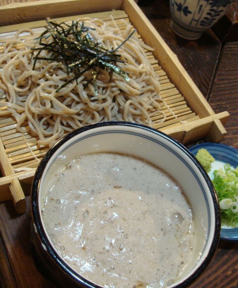 山かけそば様オーダー専用 深瀬屋＠耶馬渓（大分県・中津市） 山かけそば＆ざるとろそば : 麺が