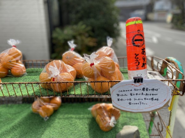 ぬまつー無人販売 ありがとう が可愛らしい こだわりみかんの無人販売スポット 沼津つーしん