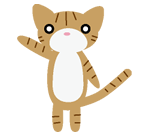 猫イラスト 手を振っている茶白トラ猫のイラスト 商用利用可 無料 猫素材 猫イラスト にゃいちもん