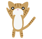 猫イラスト バンザイしている茶白トラ猫のイラスト 商用利用可 無料 猫素材 猫イラスト にゃいちもん