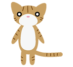 猫イラスト 立っている茶白トラ猫のイラスト 商用利用可 無料 猫素材 猫イラスト にゃいちもん