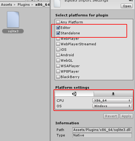 Windows64bit Unity5 64bit でsqlite いまきたこうぎょう