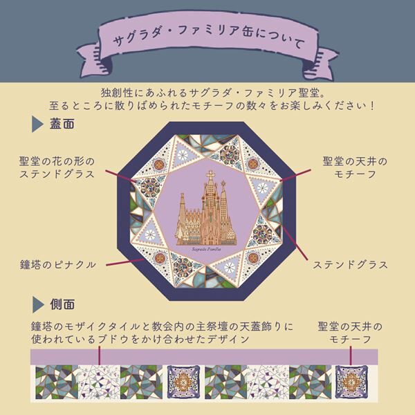 青山デカーボから、お菓子缶『サグラダ・ファミリア缶』が登場