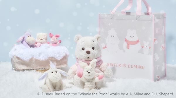 プーさんと仲間たちに雪が積もって真っ白に！ 冬のコレクション「WHITE