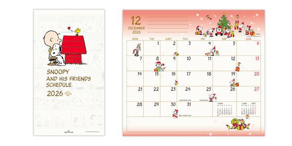 スヌーピーたちPeanuts™デザインの2026年版カレンダー＆ダイアリーが