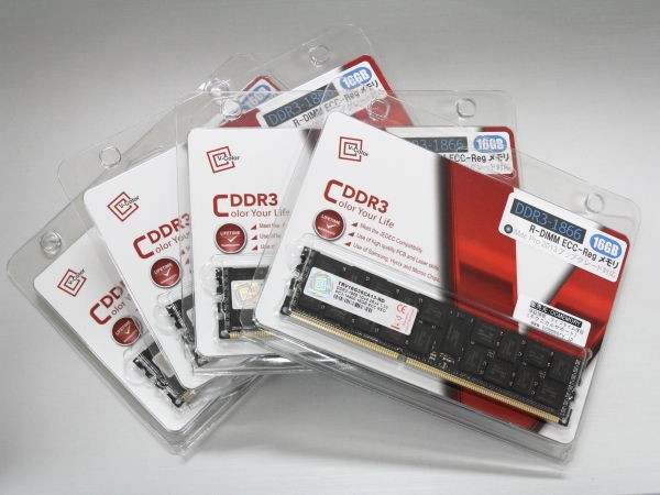 DDR3-1866動作の16GB ECC Registeredメモリを8枚差しで動かして