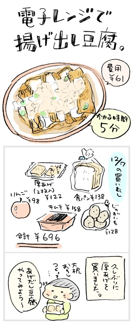 電子レンジで５分！厚揚げで揚げ出し豆腐。 : おづまりこの日録