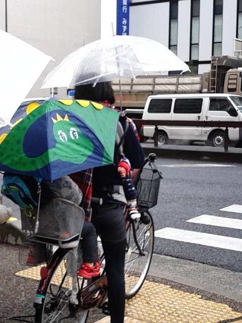 今日の自転車のおばちゃん 雨の日に子供二人乗せて傘さし運転は危ないって と思いながらも保育園に送る大変さもわかるので ママ頑張れ プランナーの独り言