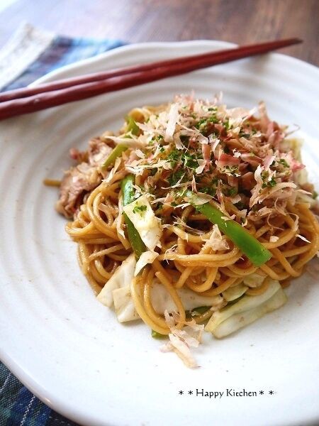 夏休みランチに♪レンジで簡単ソース焼きそば : たっきーママ
