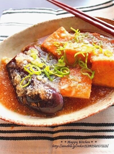 厚揚げと茄子の揚げ出し豆腐風おろしあんかけ : たっきーママ