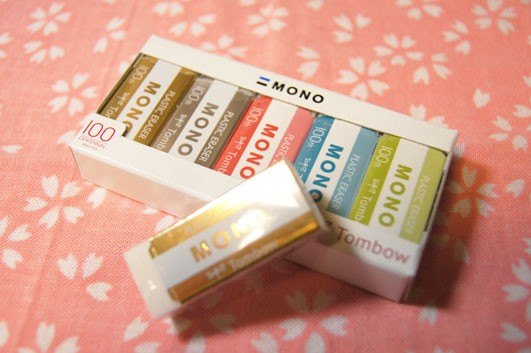 トンボ鉛筆「MONO消しゴム 100周年記念限定カラー5色セット