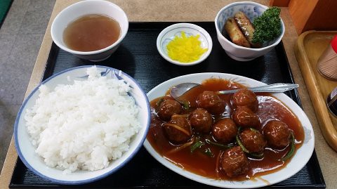 肉団子の甘酢あんかけ定食 : 支配人のたららんな日々♪
