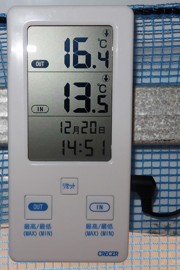 冬期の気温と水温 温泉めだかのブログ