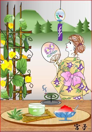 夕涼み 栃木市おおひらpcクラブ イラストblog