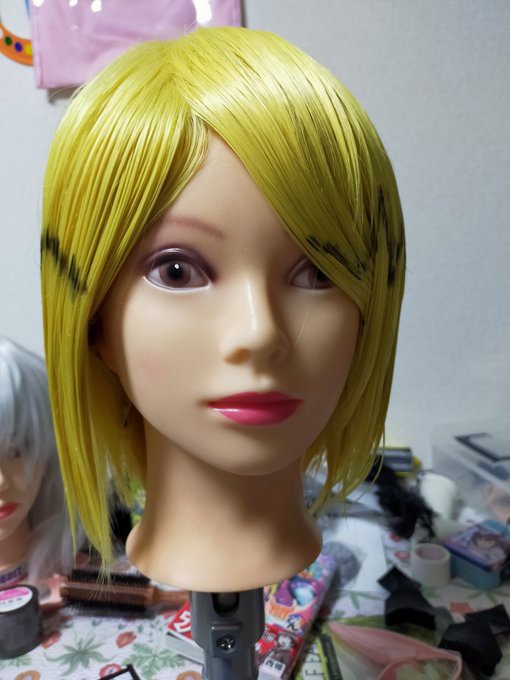 シャックス・リードのウィッグ作った（染色加工難あり