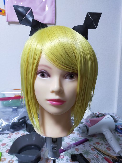 シャックス・リードのウィッグ作った（染色加工難あり