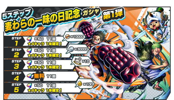 麦わら一味の日記念キャンペーンまとめ バウンティラッシュ One Piece バウンティラッシュ攻略まとめ