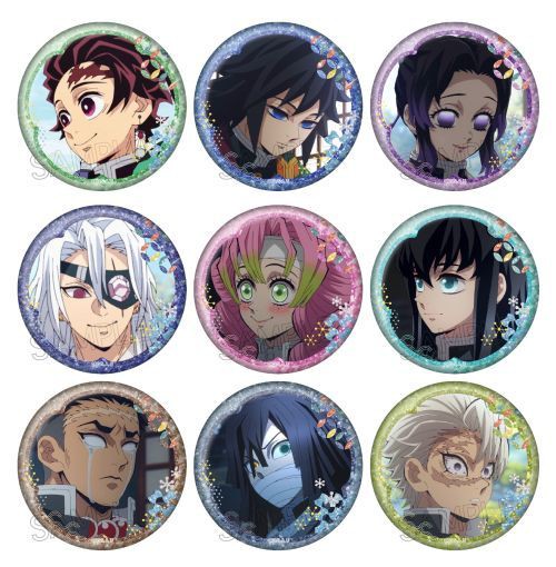 鬼滅の刃 鬼滅の奏 グリッター缶バッジ 無一郎2つセット