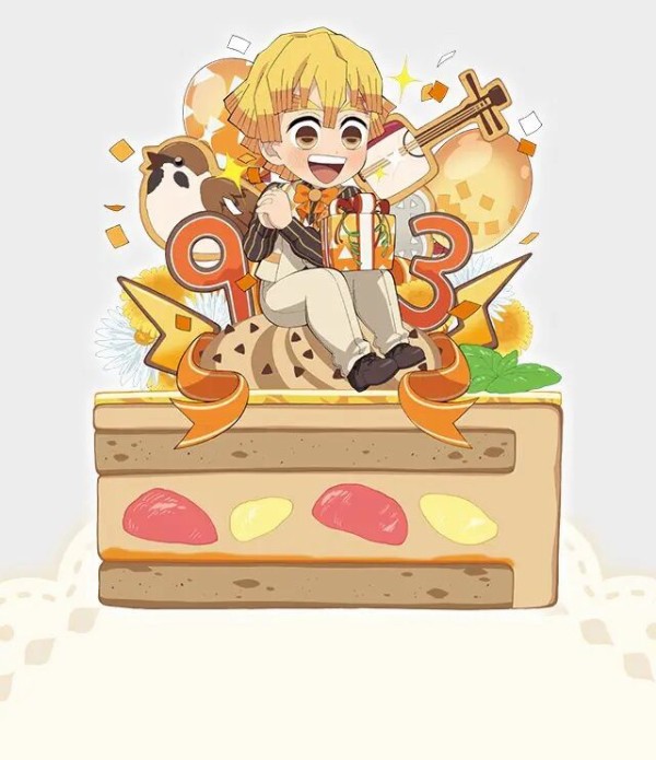 鬼滅の刃 我妻善逸誕生祭2023 バースデーケーキ型アクリルスタンド 鬼滅の刃 我妻善逸 誕生祭2023 グッズ&コラボレーションカフェ