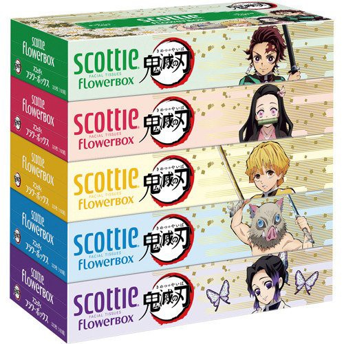 【第一弾】鬼滅の刃 scottie FLOWERBOX ティッシュ 30箱セット 鬼滅の刃 スコッティ scottie ティッシュペーパー フラワー