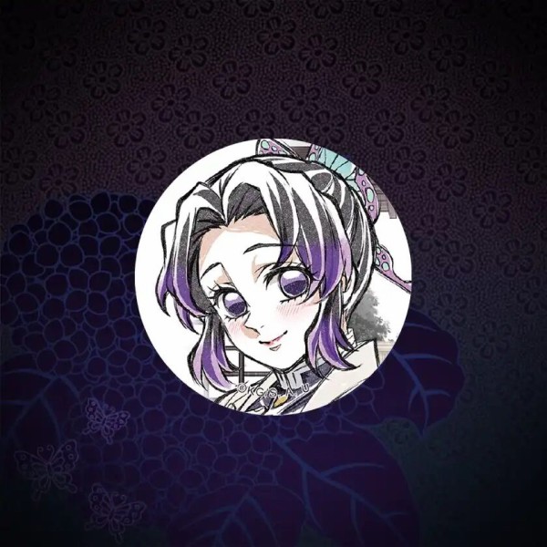 鬼滅の刃　柱描き下ろし　webshopくじ　胡蝶しのぶ　C賞　箔押し　缶バッジ 鬼滅の刃 柱描き下ろし webshopくじ 胡蝶しのぶ C賞 箔押し 缶バッジ
