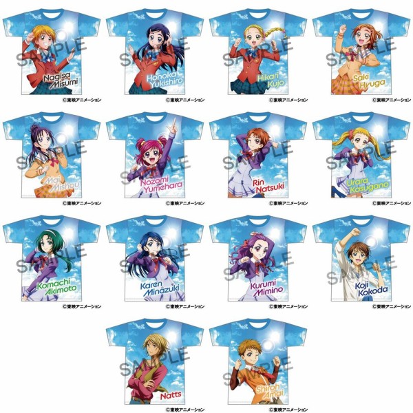 フルグラフィックtシャツ　キミとアイドルプリキュア　3種まとめ キミとアイドルプリキュア フルグラフィックTシャツ キュア