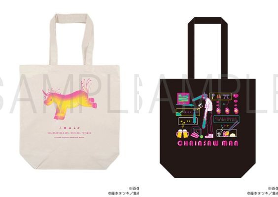 ゆう様チェンソーマン　アクリルブロック　トートバッグタペストリー3点セット チェンソーマン」チェンソー様！ 最強！最高！ コミックスの絵柄
