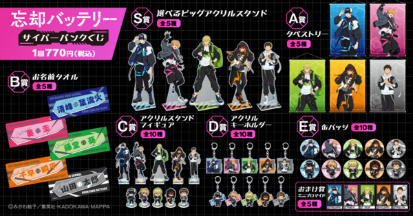 くじグッズ纏め売り 文豪ストレイドッグス ハイキュー 忘却バッテリー 幽遊白書他 くじ引き堂】忘却バッテリー サイバーパンクくじ : アニメ＆漫画